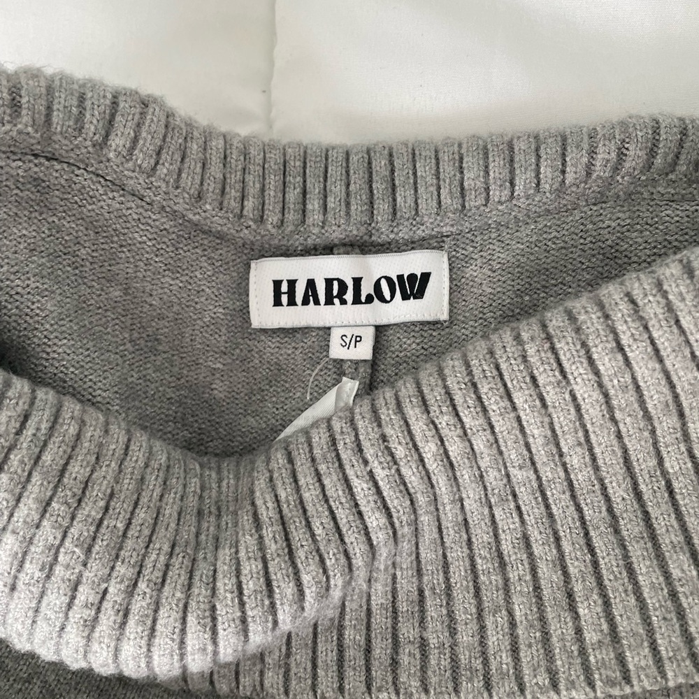 Harlow Soft Gray Ribbed Sweater - Picture 2 of 2